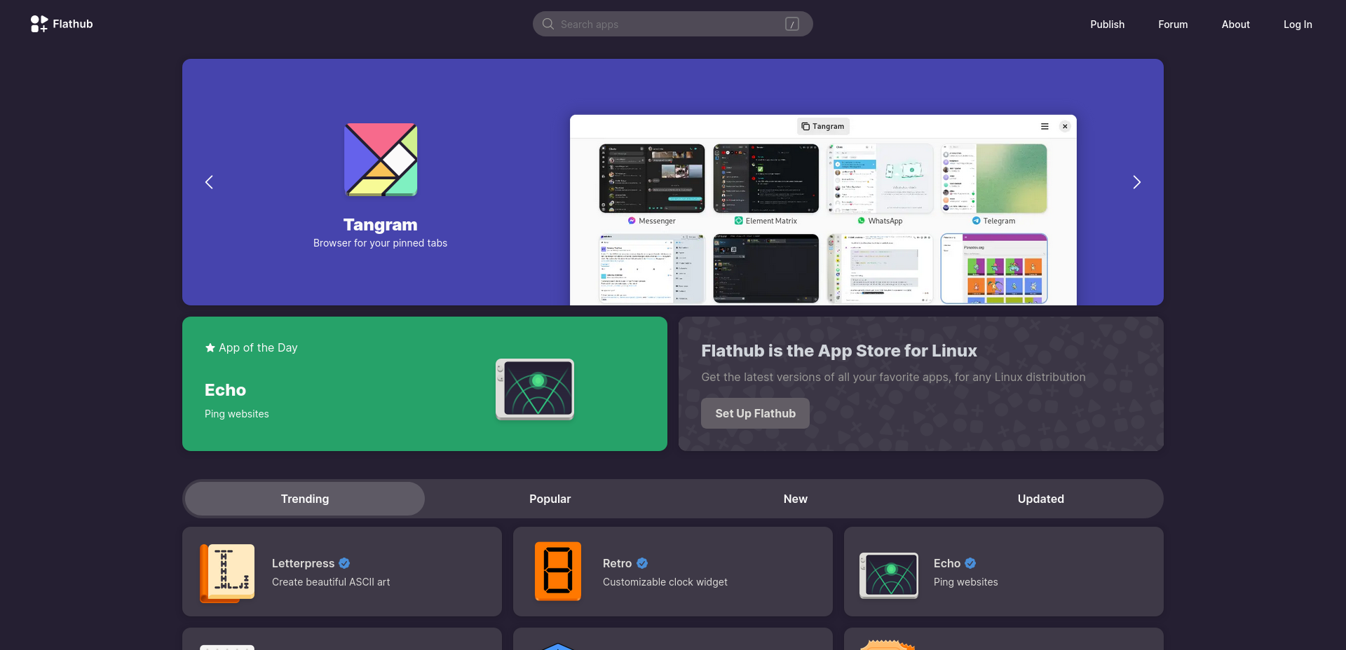 Main Website of Flathub
